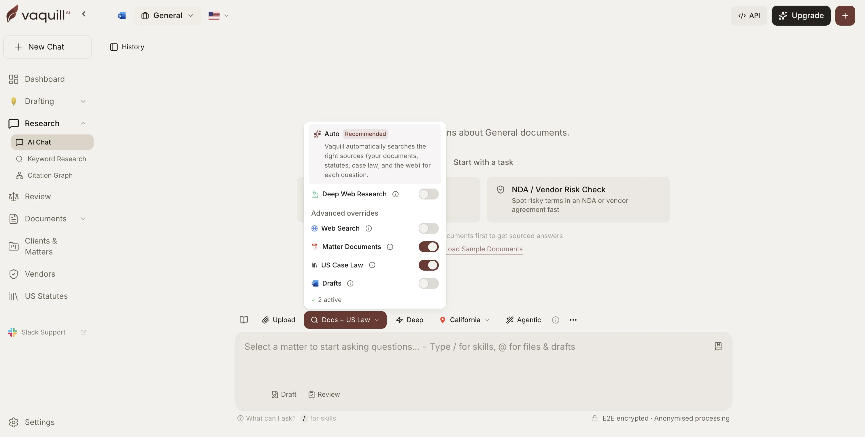 Vaquill AI: matters, contract review, drafting, and cited answers in one app